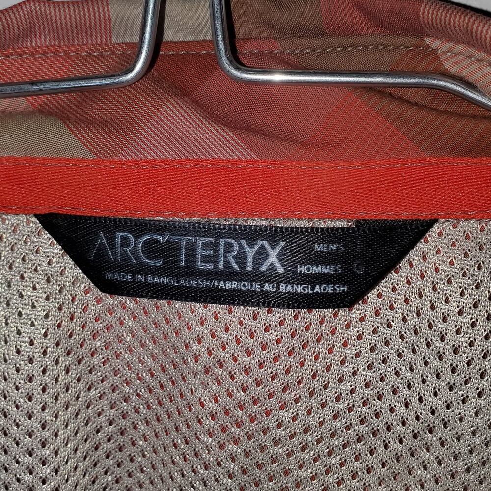 Arc'teryx Plaid Hiking Trail Shirt Side Zips Men's L Orange Pink Outdoor - Picture 5 of 8